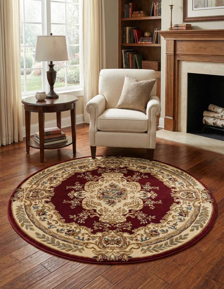 Detail image of 7' x 7' Classic Aubusson Round Rug