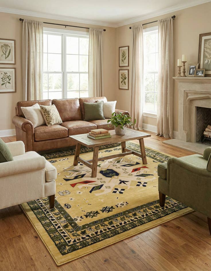 Detail image of 7' 10 x 7' 10 Heris Square Rug