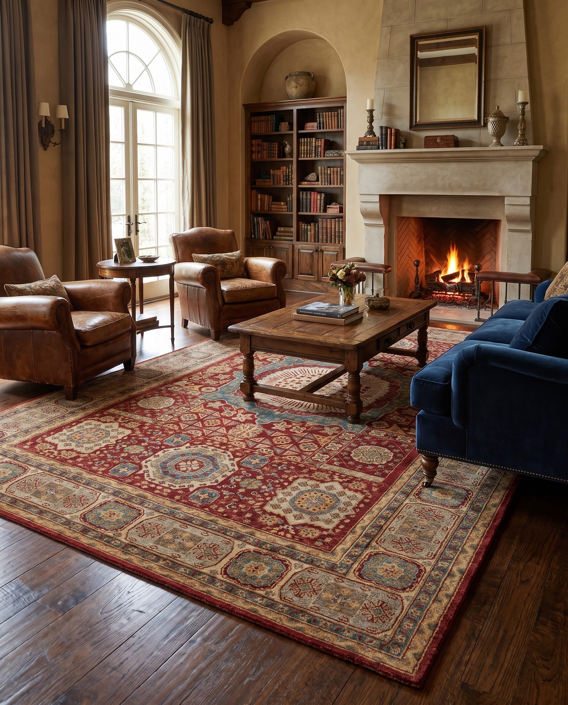 6' 8 x 9' 7 Hand Knotted Mamluk Ziegler Rug