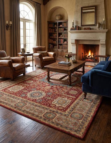 6' 8 x 9' 7 Hand Knotted Mamluk Ziegler Rug
