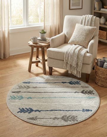 Light Gray Equinox Round Rug