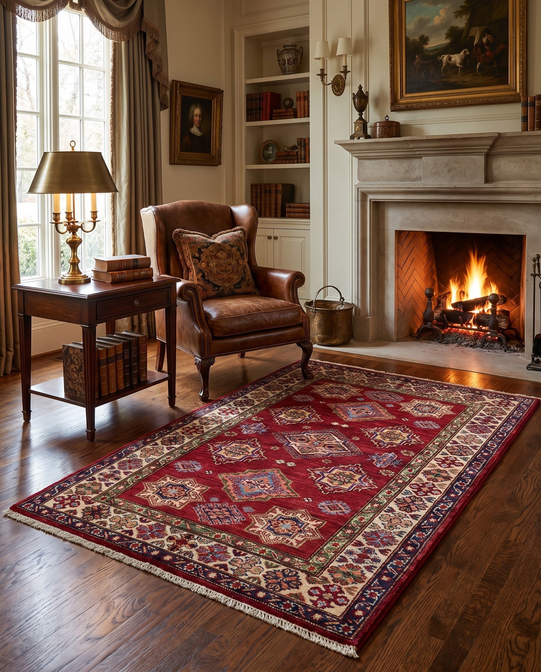 3' 4 x 5' 3 Hand Knotted Kazak Rug