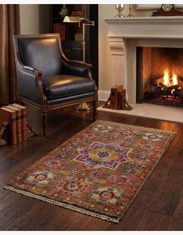 2' 1 x 2' 11 Hand Knotted Mamluk Ziegler Rug