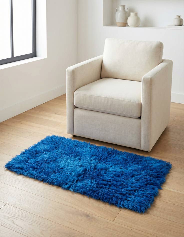 Detail image of 2' 4 x 4' 4 Hand Knotted Moroccan Wool Rug