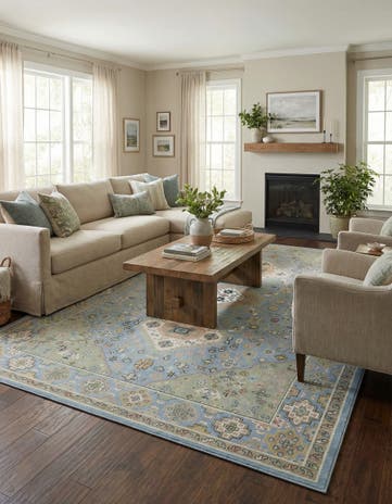 Light Blue Kamala Washable Rug