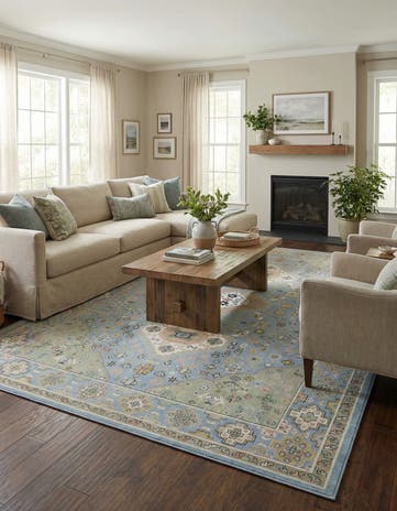 Light Blue Kamala Washable Rug