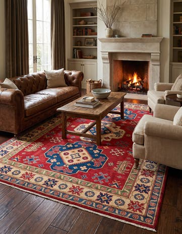 6' 2 x 8' 10 Hand Knotted Kazak Rug