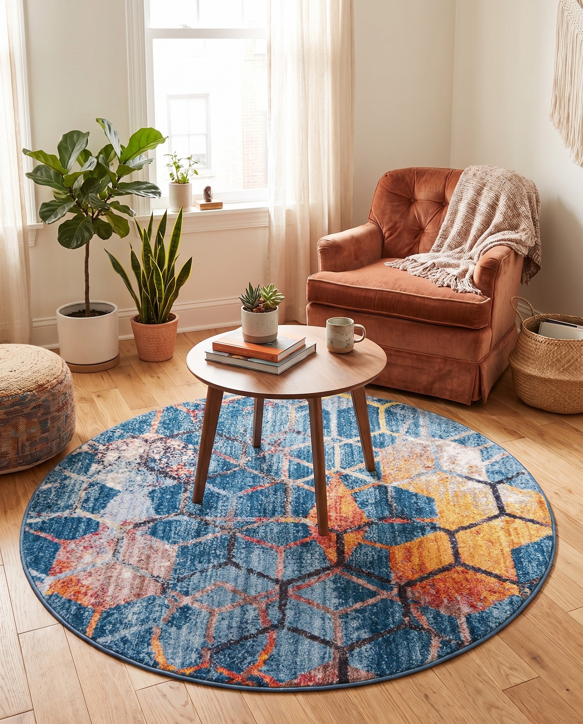 Blue Prism Round Rug