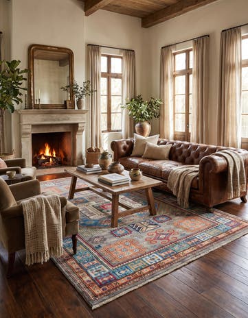 4' 11 x 7' 6 Hand Knotted Kazak Rug