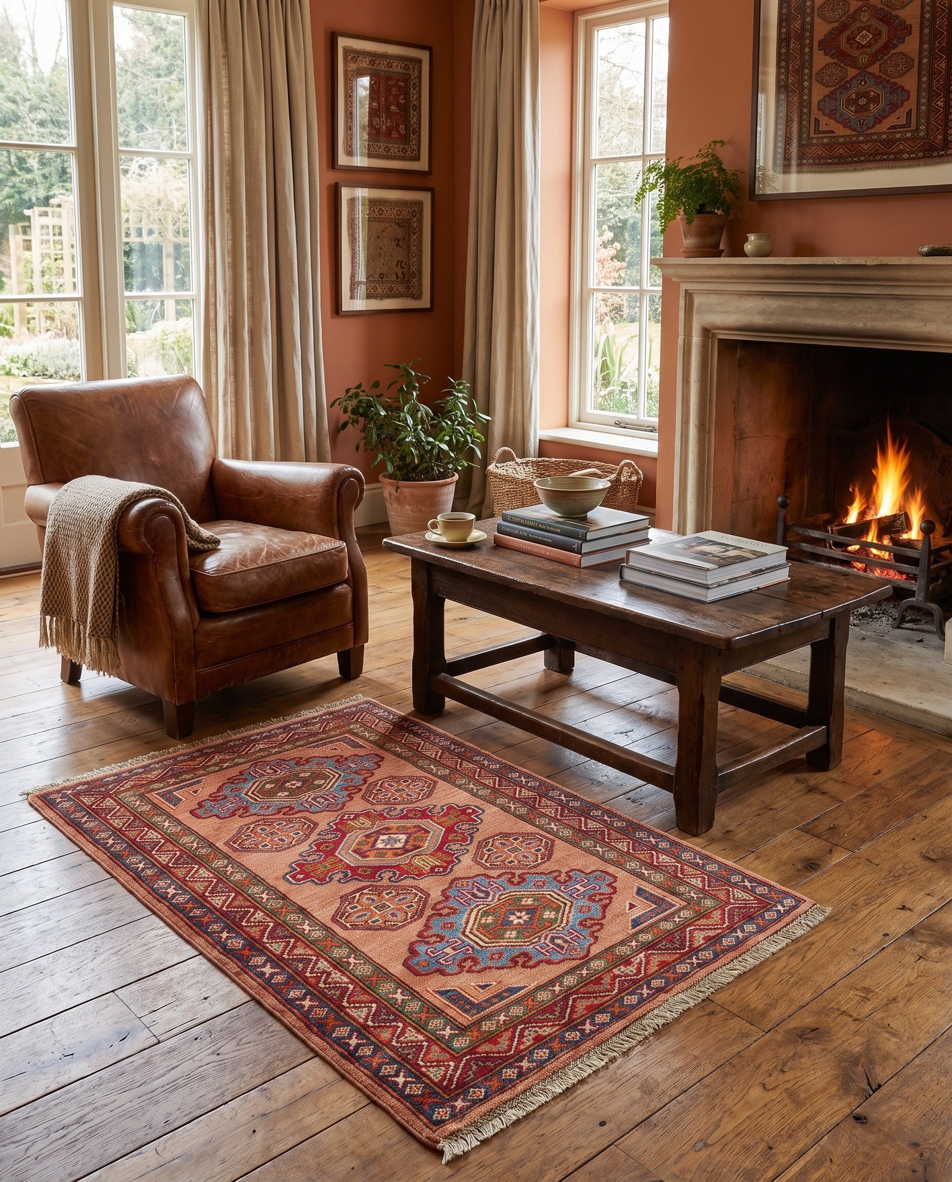 2' 11 x 3' 11 Hand Knotted Kazak Rug