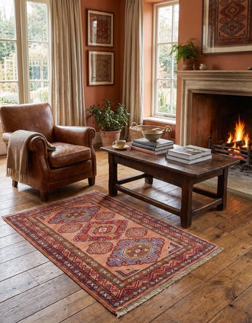 2' 11 x 3' 11 Hand Knotted Kazak Rug