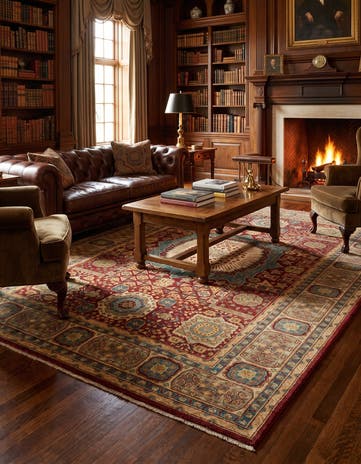 7' x 9' 7 Hand Knotted Mamluk Ziegler Rug