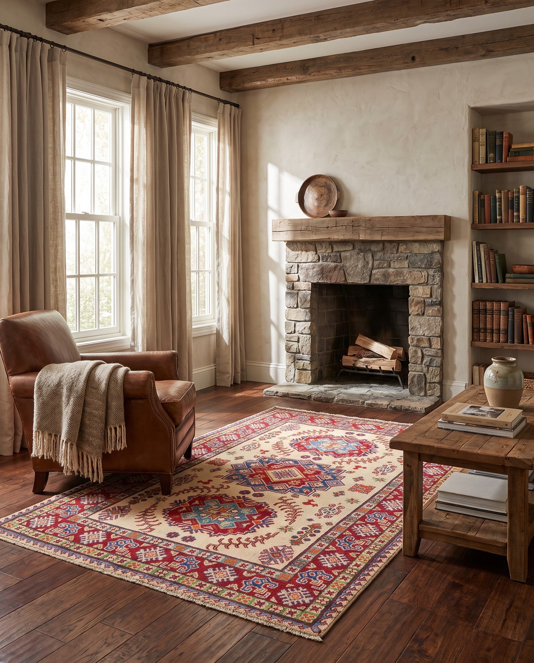 120cm x 185cm Hand Knotted Kazak Rug