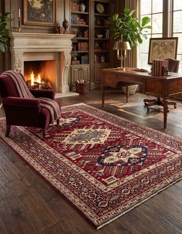 6' 1 x 8' 2 Hand Knotted Shirvan Rug