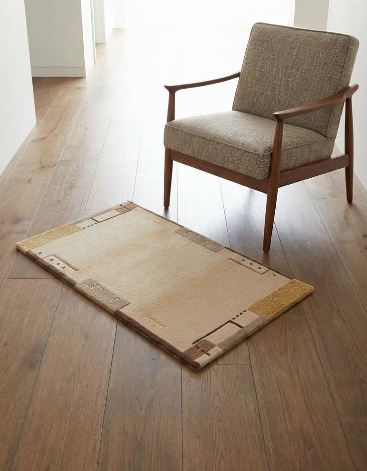 Detail image of 2' 10 x 4' 10 Hand Knotted Darya Wool Rug