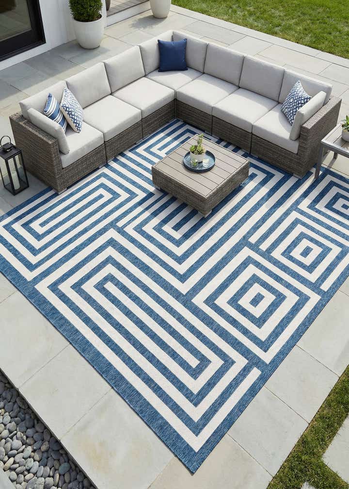 12' x 12' Easy-Clean Modern Indoor / Outdoor Square Rug