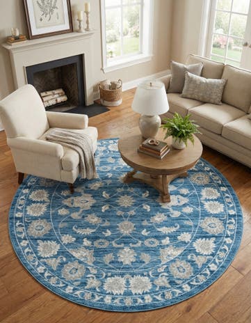 Blue Boston Round Rug