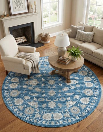 Blue Boston Round Rug