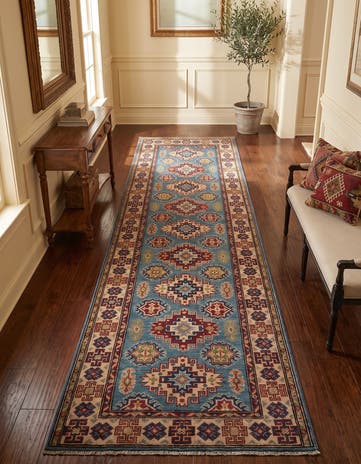 2' 7 x 9' 11 Hand Knotted Kazak Runner Rug