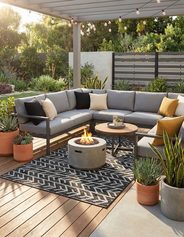 Detail image of 5' x 8'  Washable Sabrina Soto Aston Indoor / Outdoor Rug