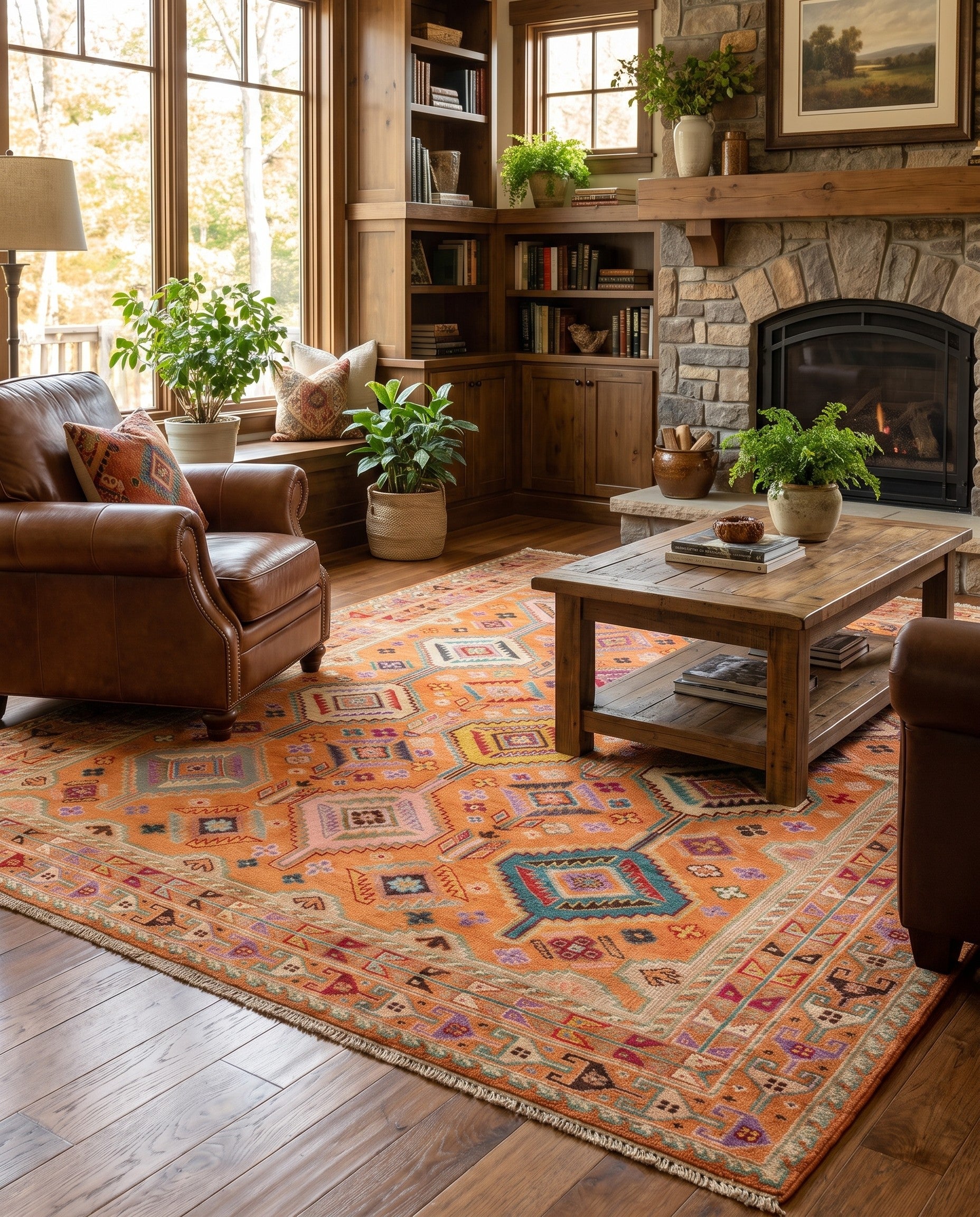 5' 7 x 8' Hand Knotted Kazak Rug