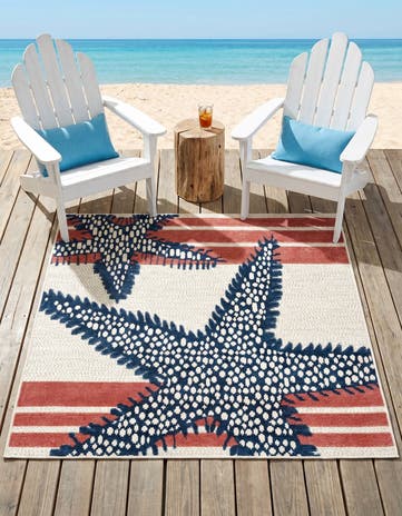 5' 3 x 5' 3 Easy-Clean Belize Indoor / Outdoor Square Rug