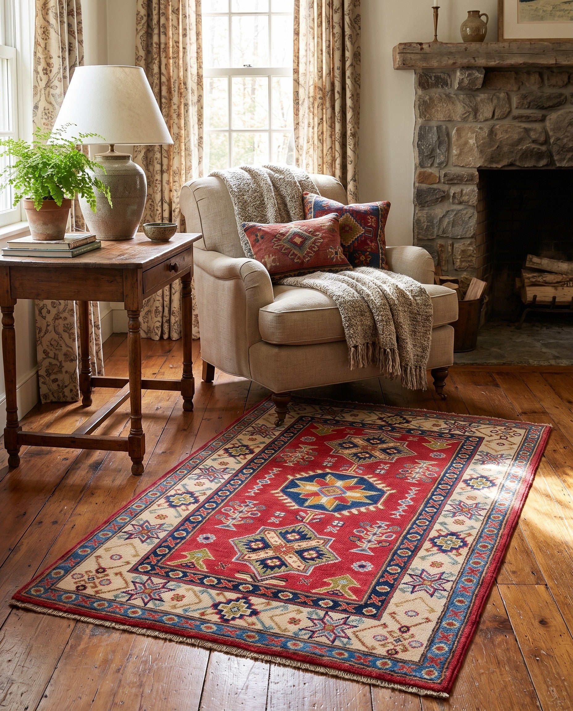2' 7 x 4' 1 Hand Knotted Kazak Rug