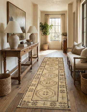 2' 9 x 10' 4 Hand Knotted Oushak Wool Runner Rug