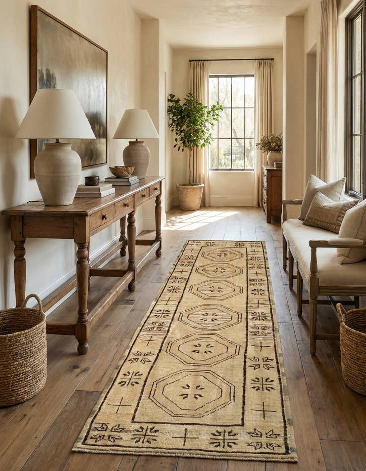 Detail image of 2' 9 x 10' 4 Hand Knotted Oushak Wool Runner Rug