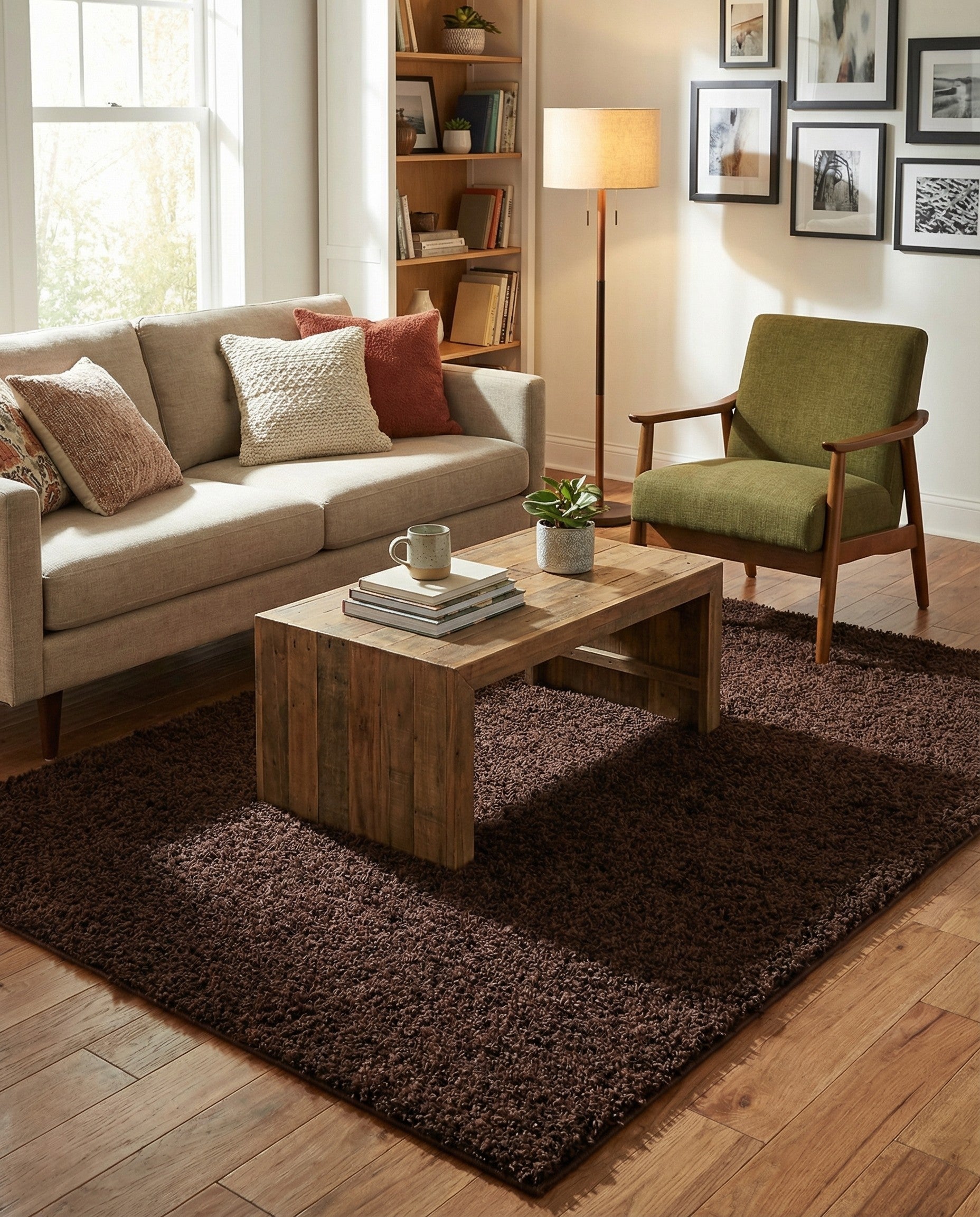 5' x 7' Solid Shag Rug