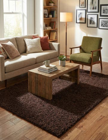 5' x 7' Solid Shag Rug