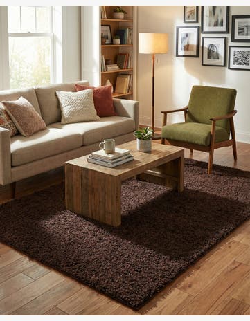 5' x 7' Solid Shag Rug