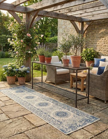 2' 7 x 10' Easy-Clean Traditional Indoor / Outdoor Runner Rug