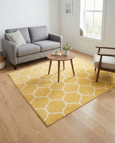  5' 3 x 5' 3 Lattice Frieze Square Rug