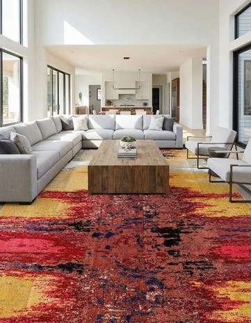 Orange Washable Hyacinth Rug