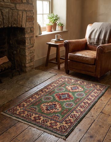 1' 10 x 3' 5 Hand Knotted Kazak Rug