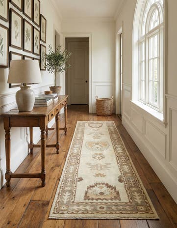 2' 10 x 10' 6 Hand Knotted Oushak Wool Runner Rug