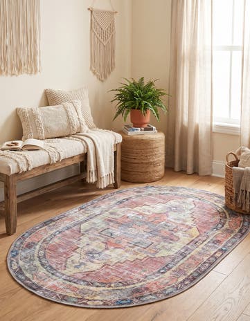 4' x 6' Washable Maahru Oval Rug