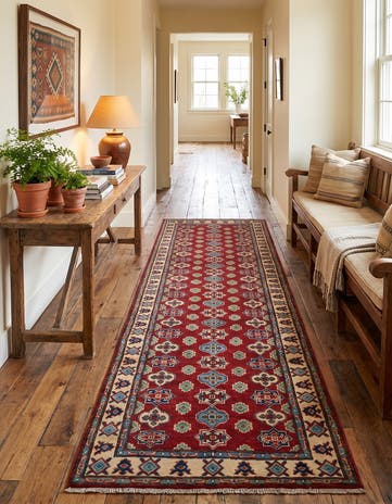 2' 10 x 9' 6 Hand Knotted Kazak Runner Rug