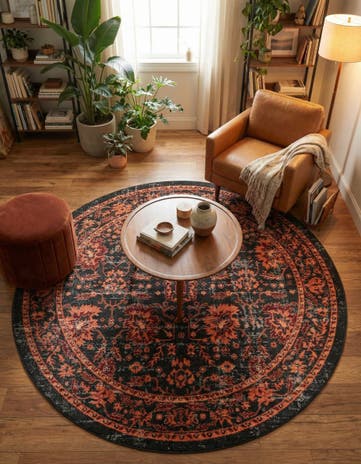Black Lucerne Round Rug
