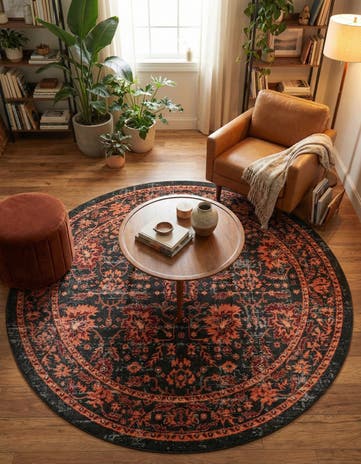 Black Lucerne Round Rug