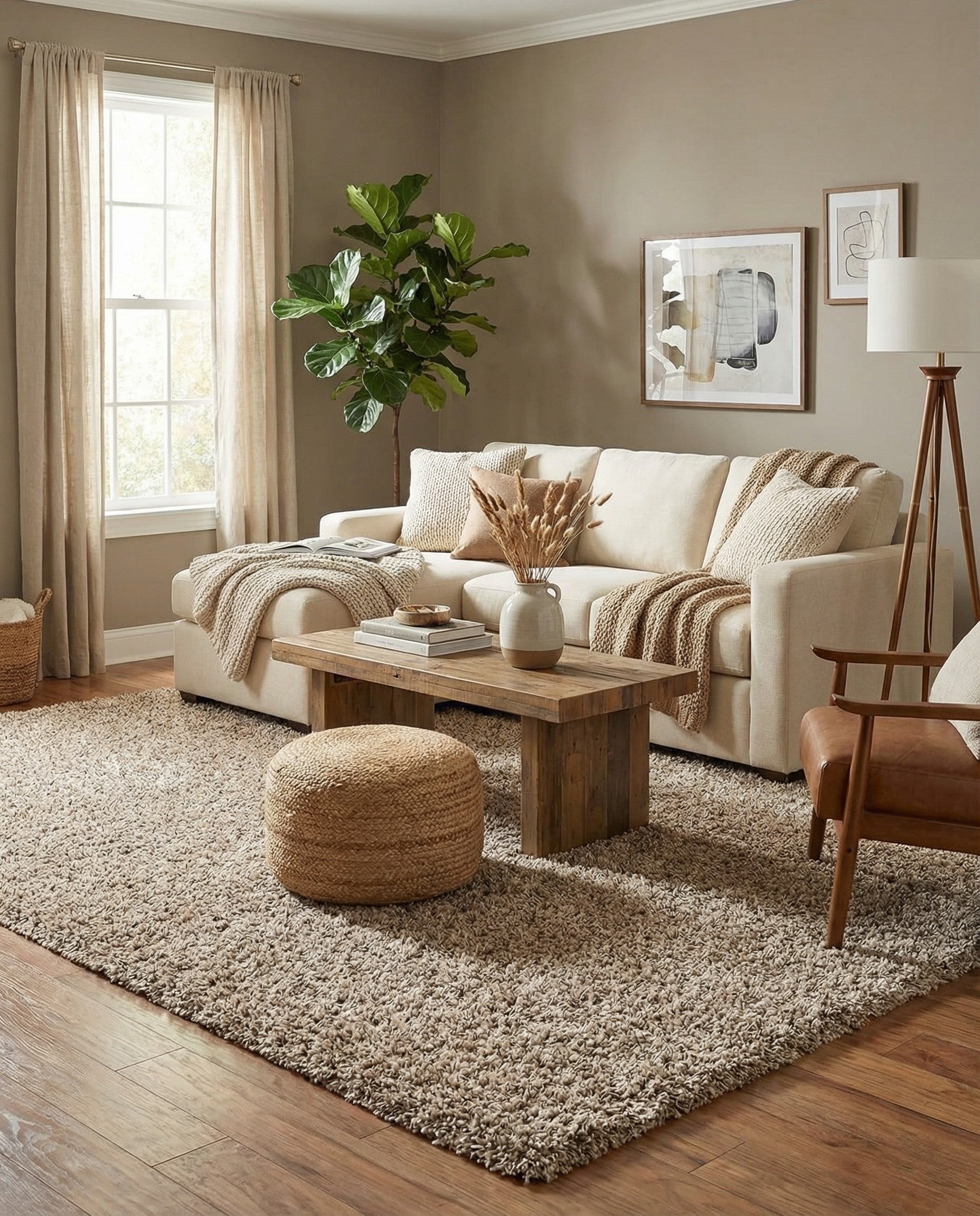  7' 10 x 11' Solid Shag Rug