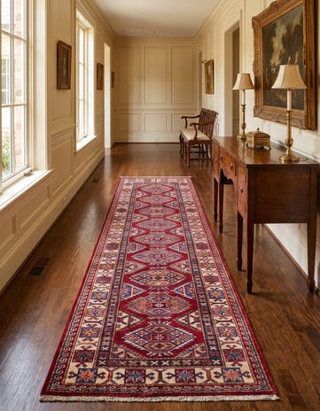 2' 8 x 10' 2 Hand Knotted Kazak Runner Rug