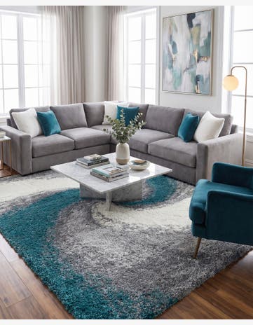 Turquoise Soft Touch Shag Rug