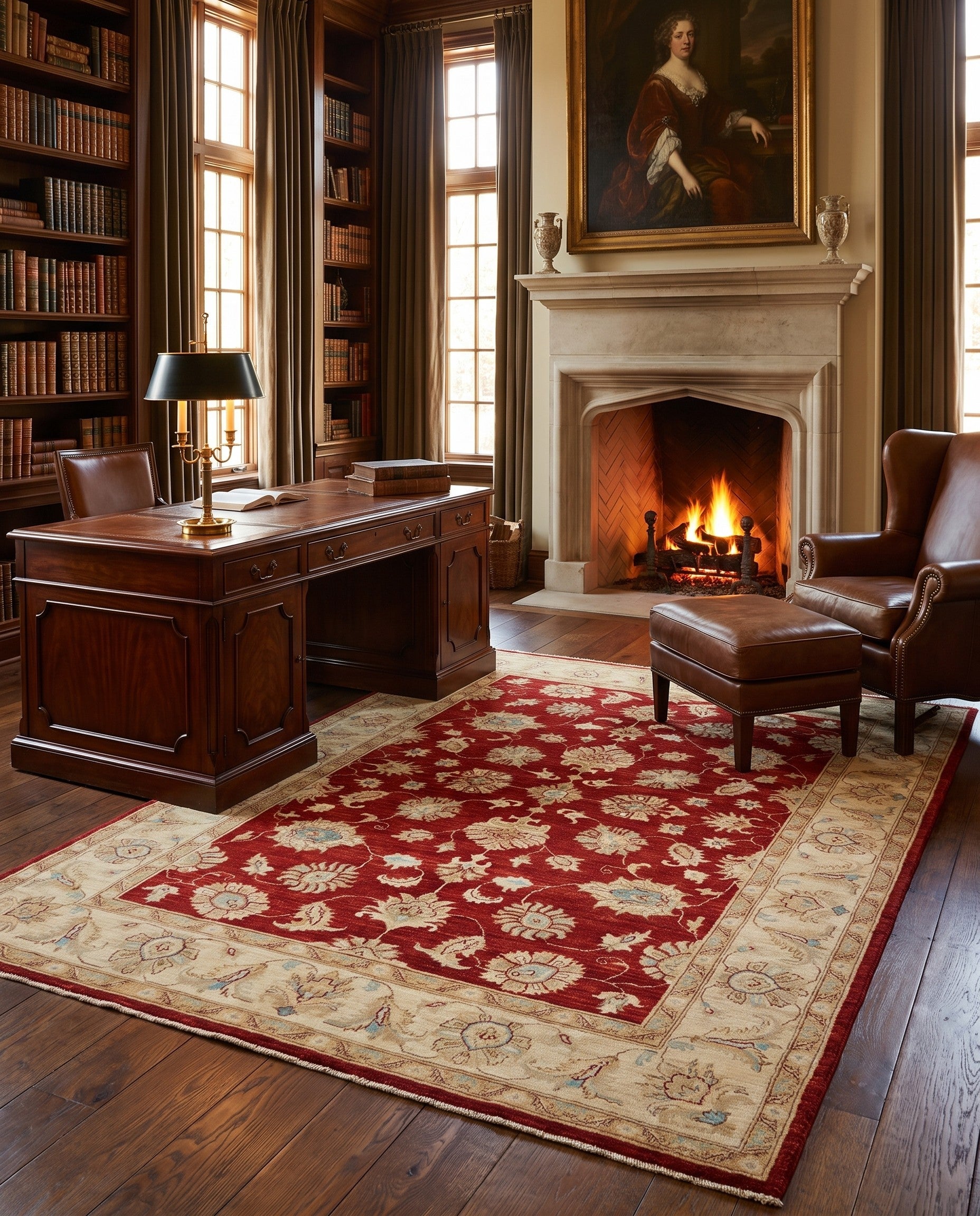 5' 8 x 7' 9 Hand Knotted Ziegler Rug