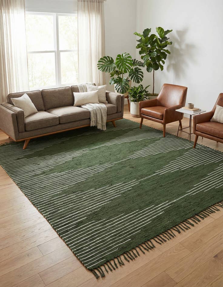 Detail image of 10' x 10'  Hand Woven Chindi Cotton Square Rug