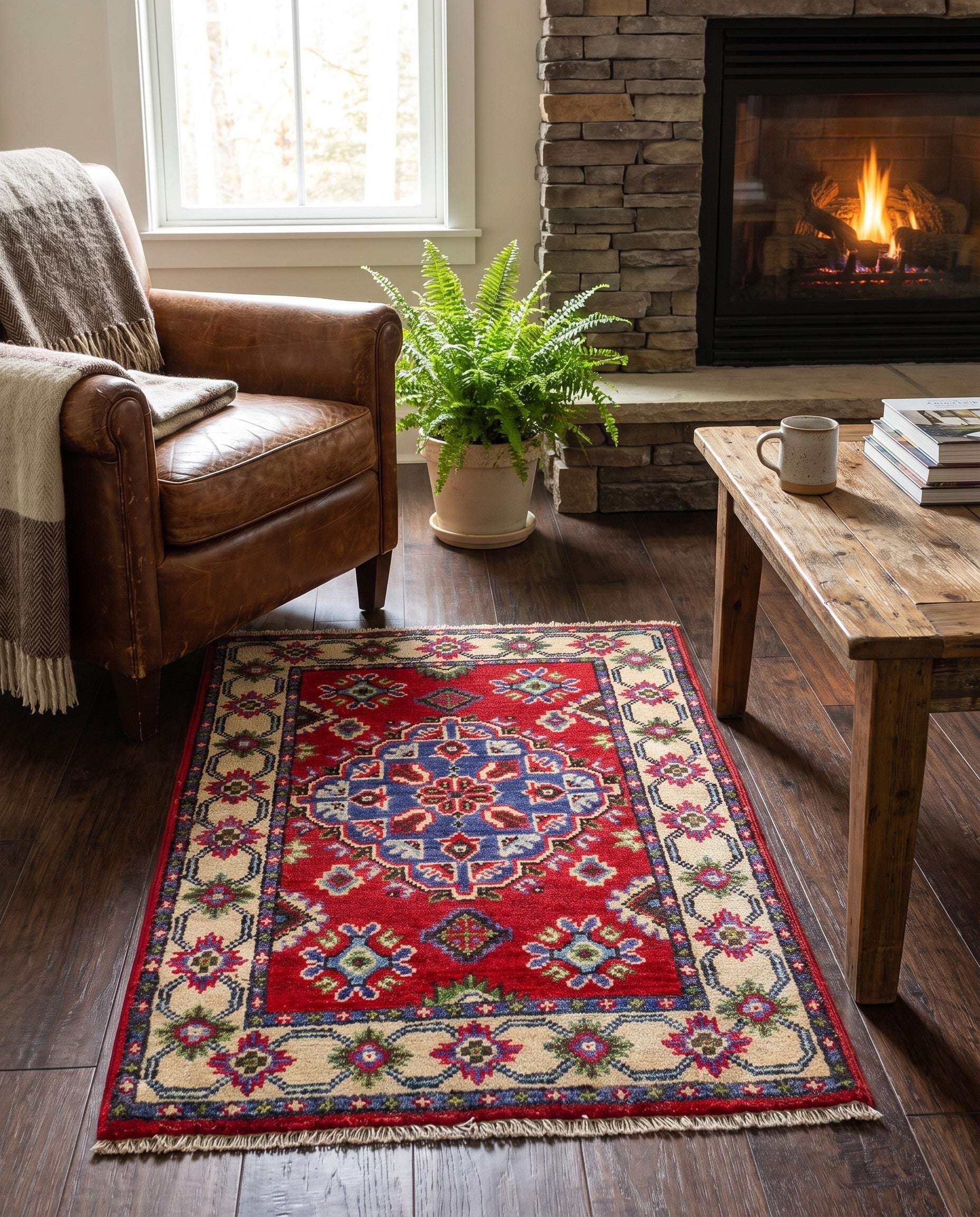 2' x 3' Hand Knotted Kazak Rug