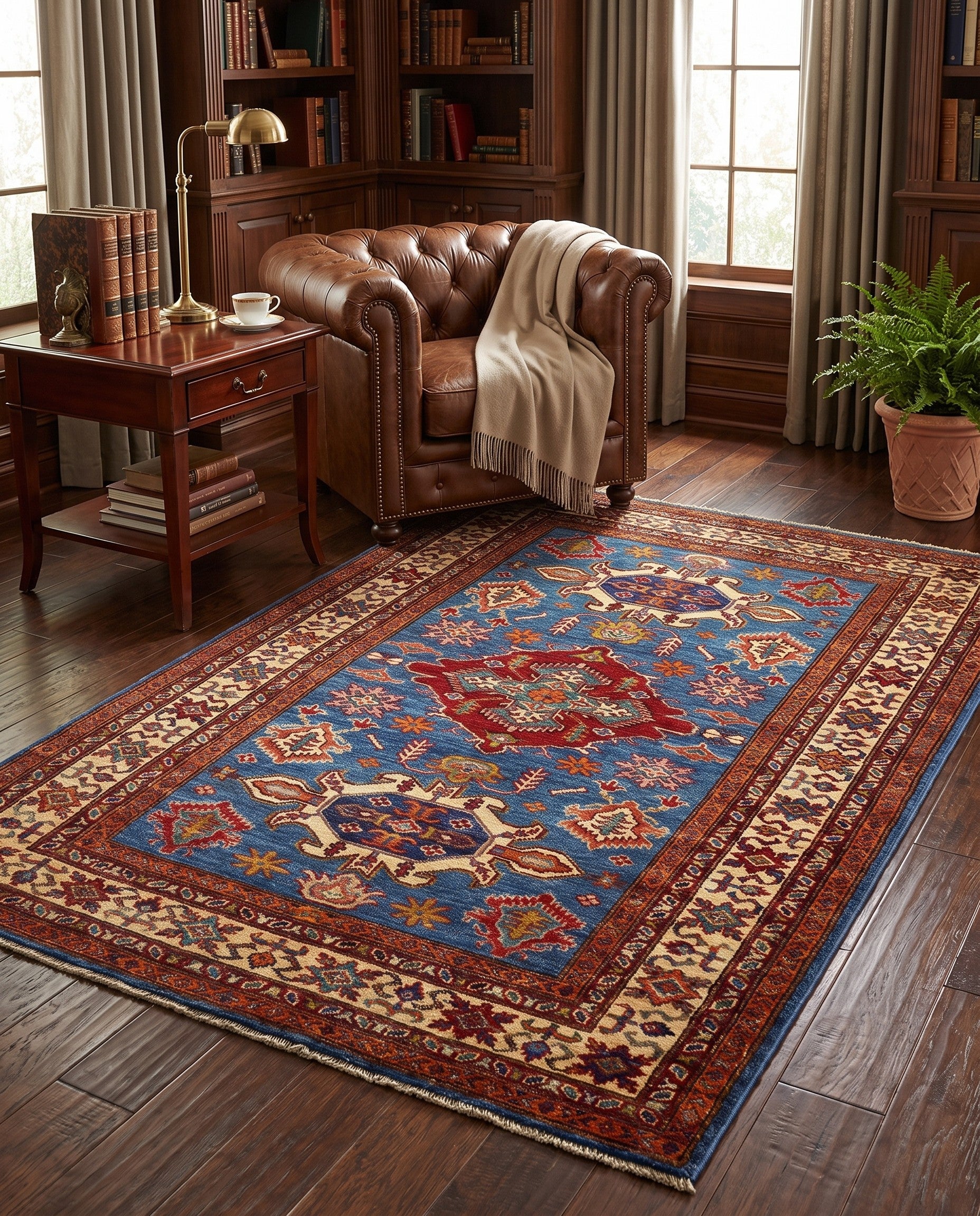 4' 1 x 5' 10 Hand Knotted Kazak Rug