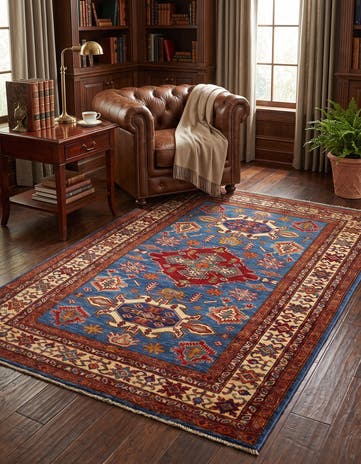 4' 1 x 5' 10 Hand Knotted Kazak Rug