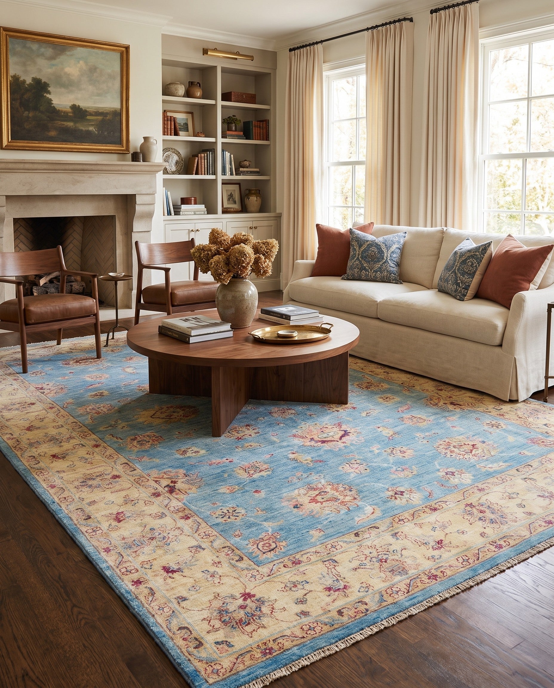 6' 11 x 9' 10 Hand Knotted Ziegler Rug